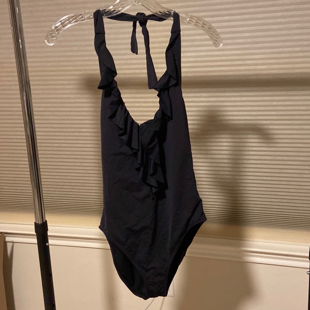 Everything but water halter low cut bathing suit
